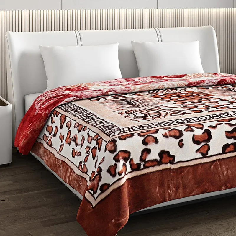Monte Carlo Crimson Blossom Blanket (Red) - 800 GSM media 5