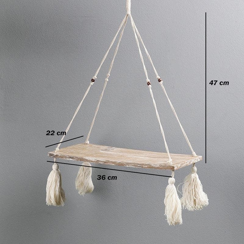 Boho Breeze Macrame Hanging Wall Shelf media 6