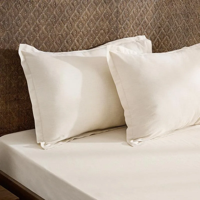 Lunar Weaves Bed Sheet - Sand Bamboo Cotton Bedsheet - 130 GSM media 1