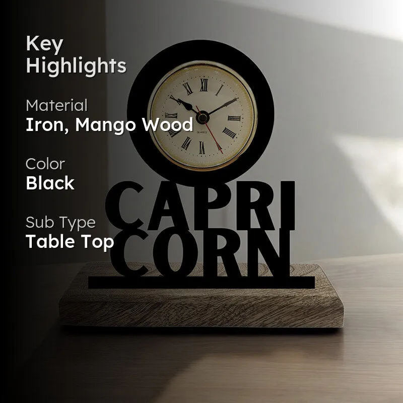 Capricorn Zodiac Analog Table Clock media 2