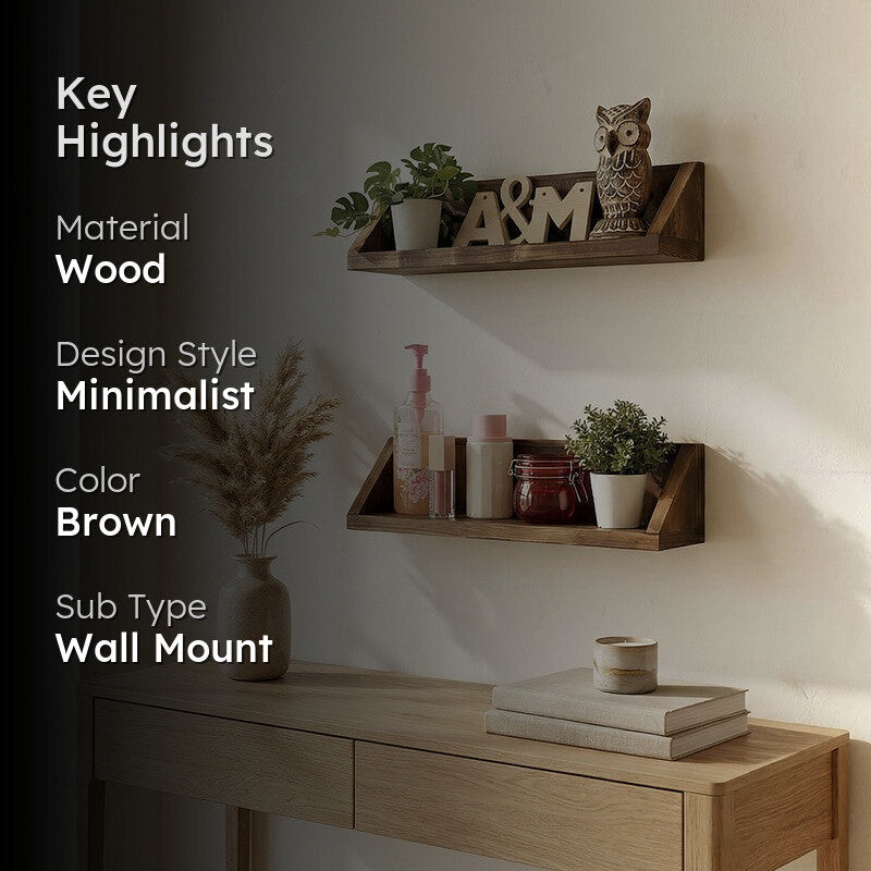 Modu set of 2 Wooden Wall Shelf Organiser media 2