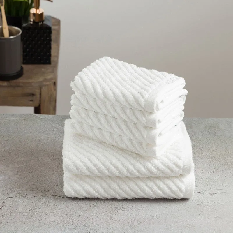 Nautica Riviera Soft Cotton Towel Set (White) - Six Piece Set media 1