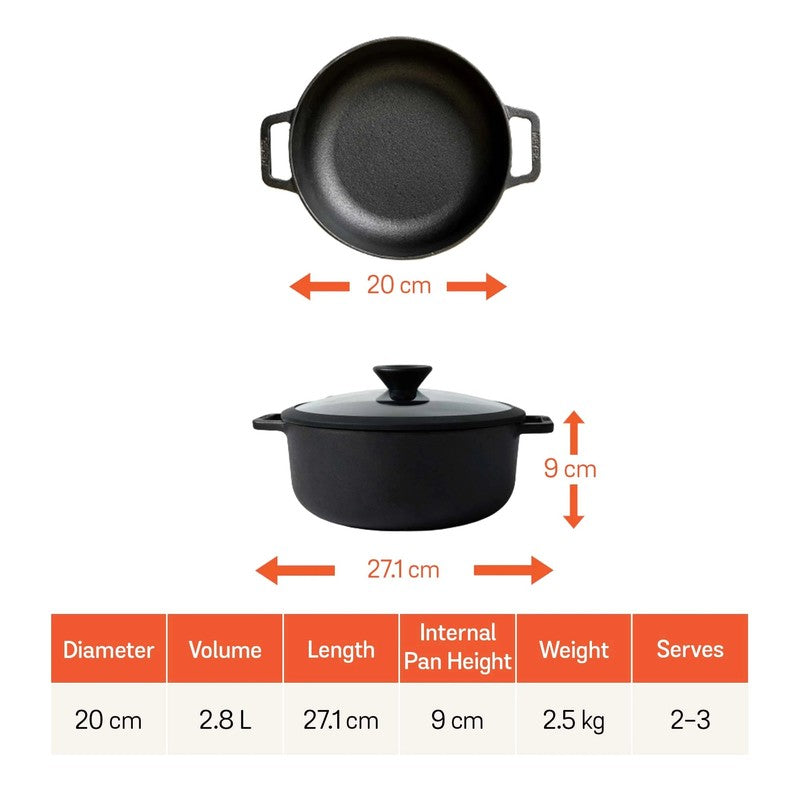 Meyer Cast Iron Cooking Pot with Lid - 2800 ML media 11