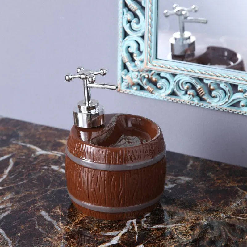 Barrel Wash Soap Dispenser - Brown media 1