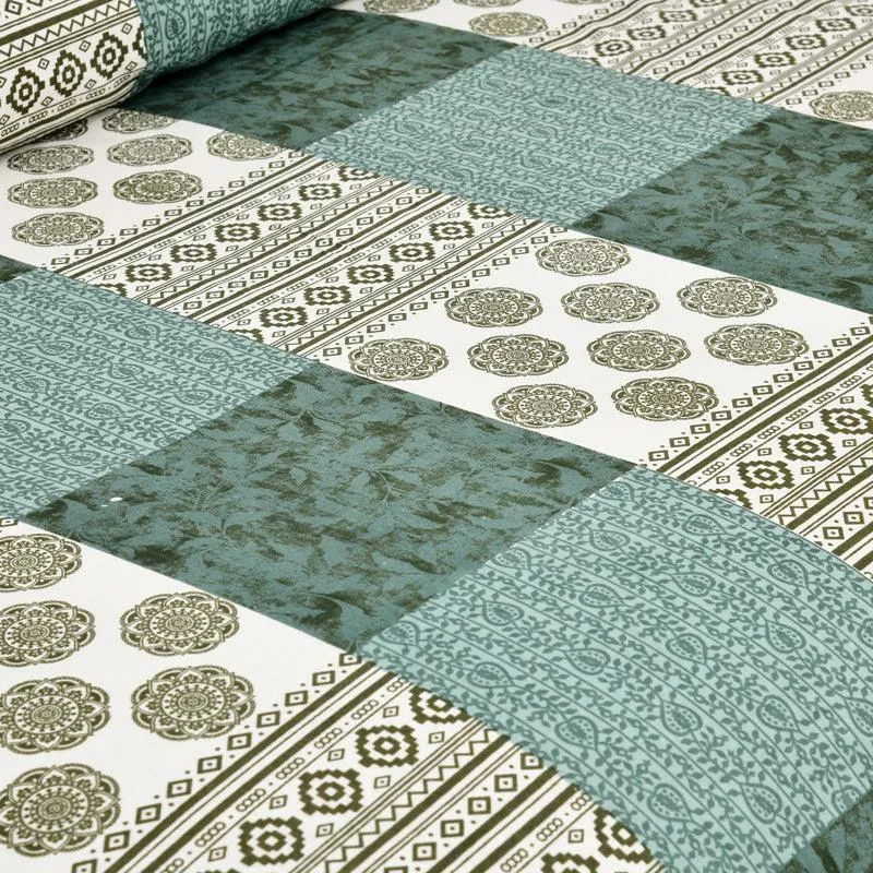 Lamora Ethnic Cotton Bedsheet (Green, White) - 160 TC media 5