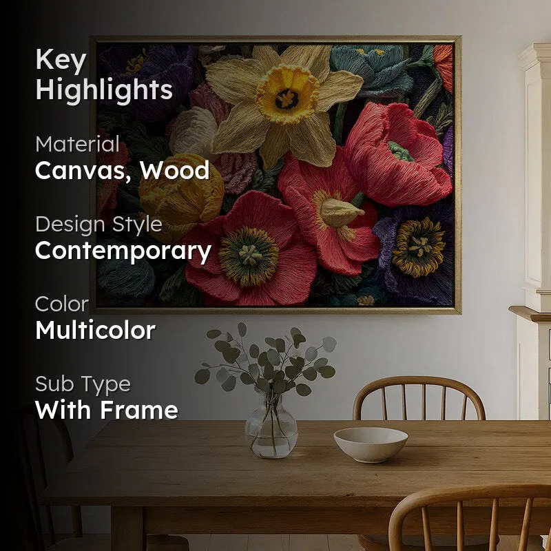 Petal Parade Canvas Wall Painting With Frame media 2