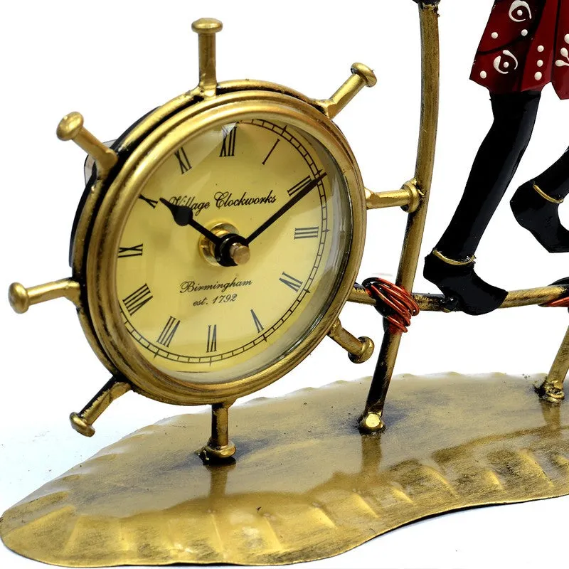 Tribal Lady Artistic Decor Metal Table Clock media 6