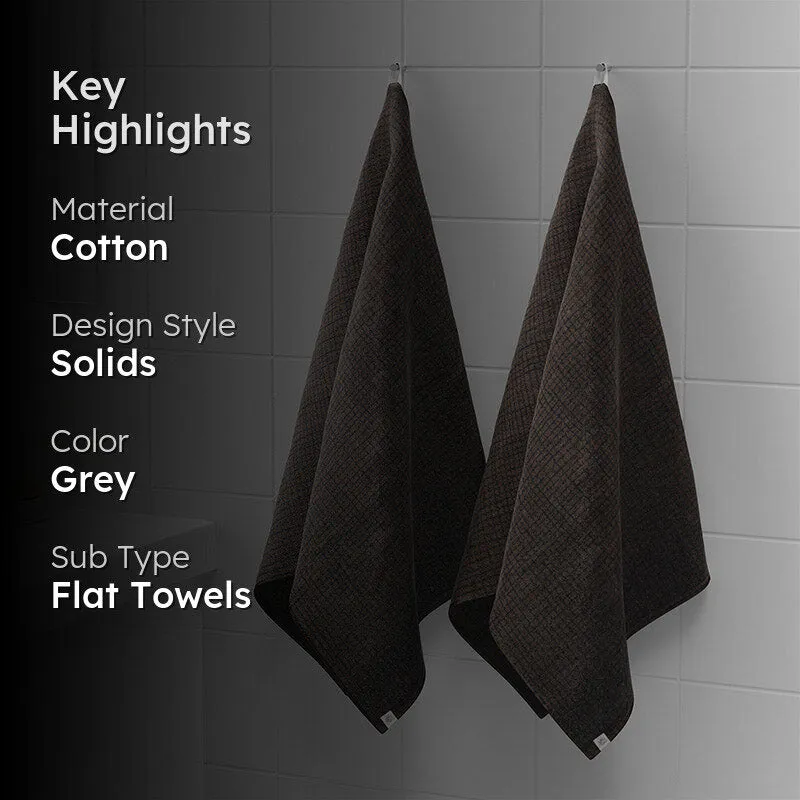 Madras Terry Cotton Face Towel (Dark Wood) - Set Of Four media 2
