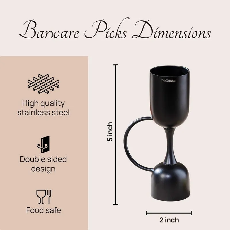The Fine Measure Stainless Steel Jigger (Black) - 30 ML/60 ML media 6