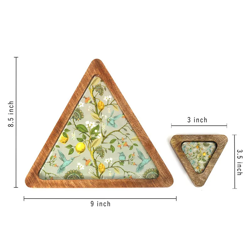 Art Traingular Chip & Dip Mango Wood Platter - Set of Two media 7