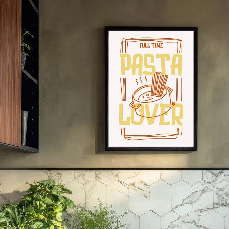 PastaLover Archival Canvas Wall Art - Black media 3