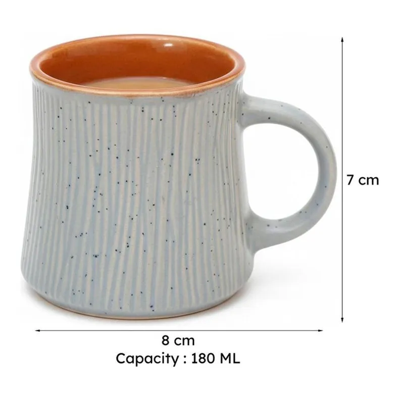Carmila Ceramic Tea Cup (180 mL)/Grey) media 7