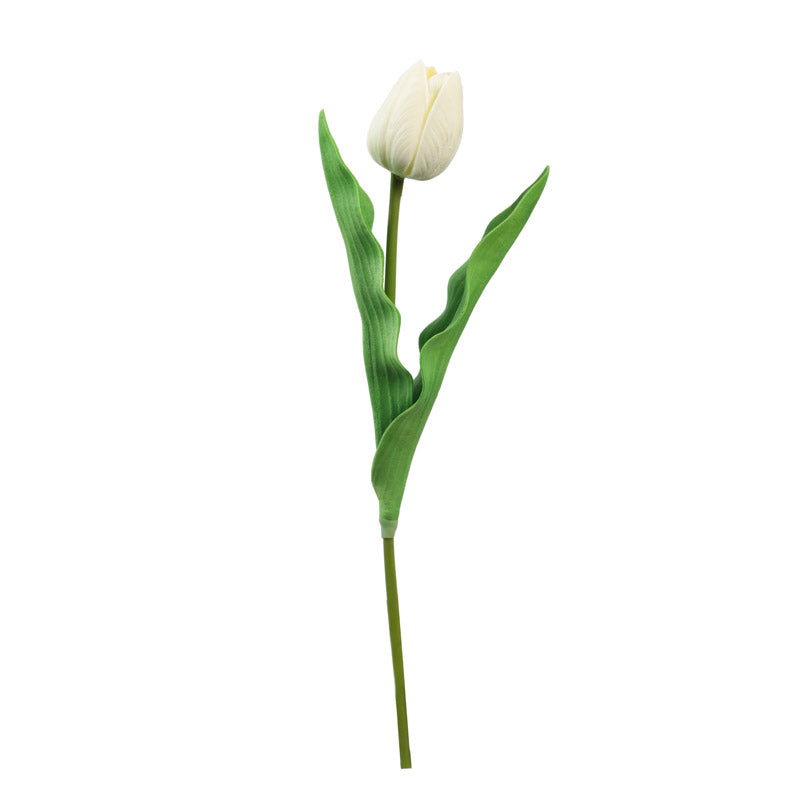 Artificial Realistic Tulip Flower Sticks (White) - Set Of Five media 6