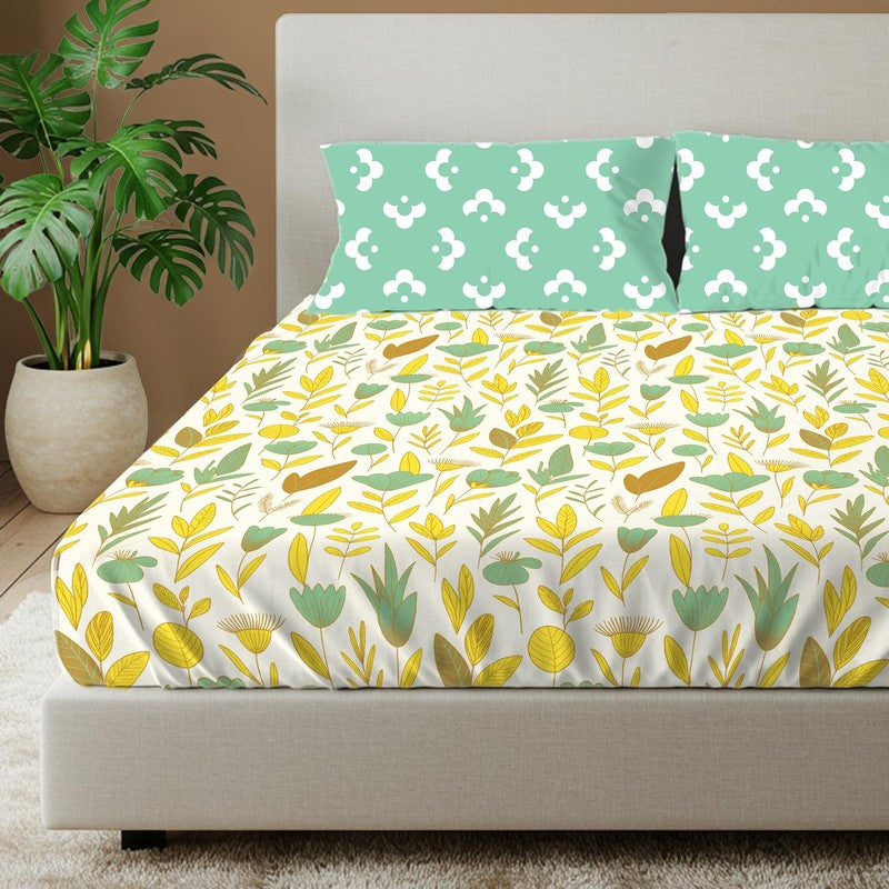 Dreamy Pastels Floral Cotton Bedsheets (Multicolor) - 144 TC media 3