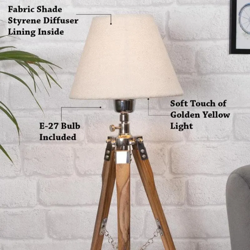 IllumiTripod Fabric Table Lamp - Beige,Brown media 6