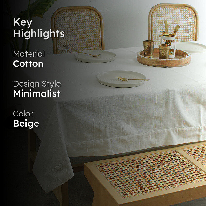Chevron Grace Cotton Table Cover - White media 2