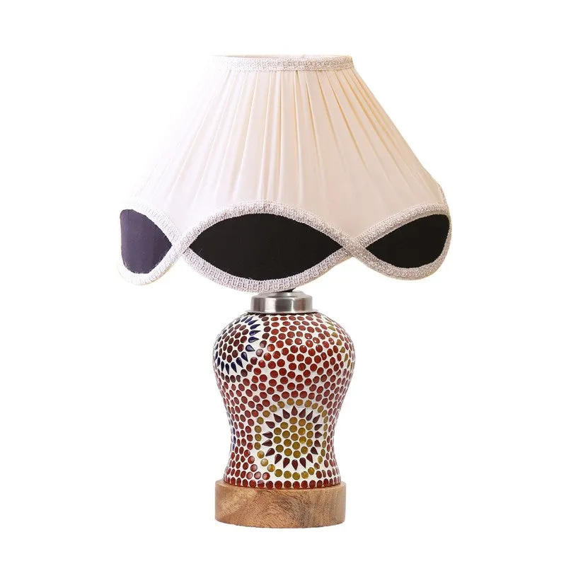 Aranya Arc Pleated Wooden Table Lamp - Multicolor media 5