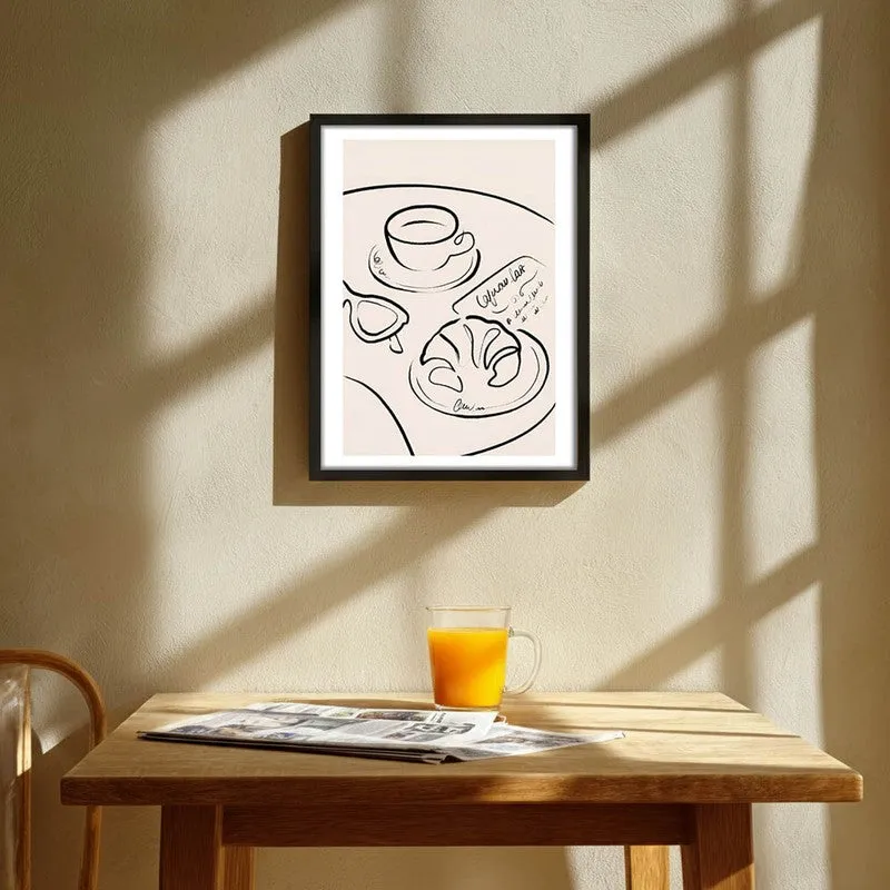 Contour Cuisine Archival Canvas Wall Art - Black media 1
