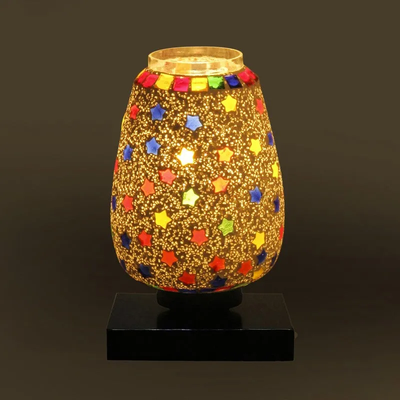 Gleamelle Glass Table Lamp With Wooden Base - Multicolor media 8
