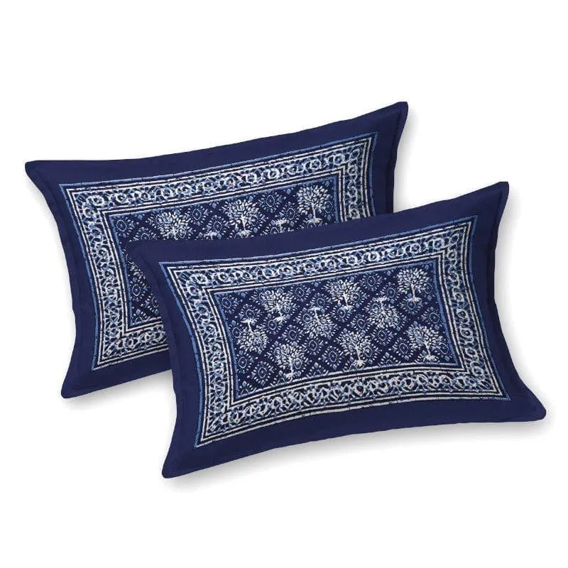 Arushi Printed Cotton Bedsheet (Blue) - 140 TC media 5