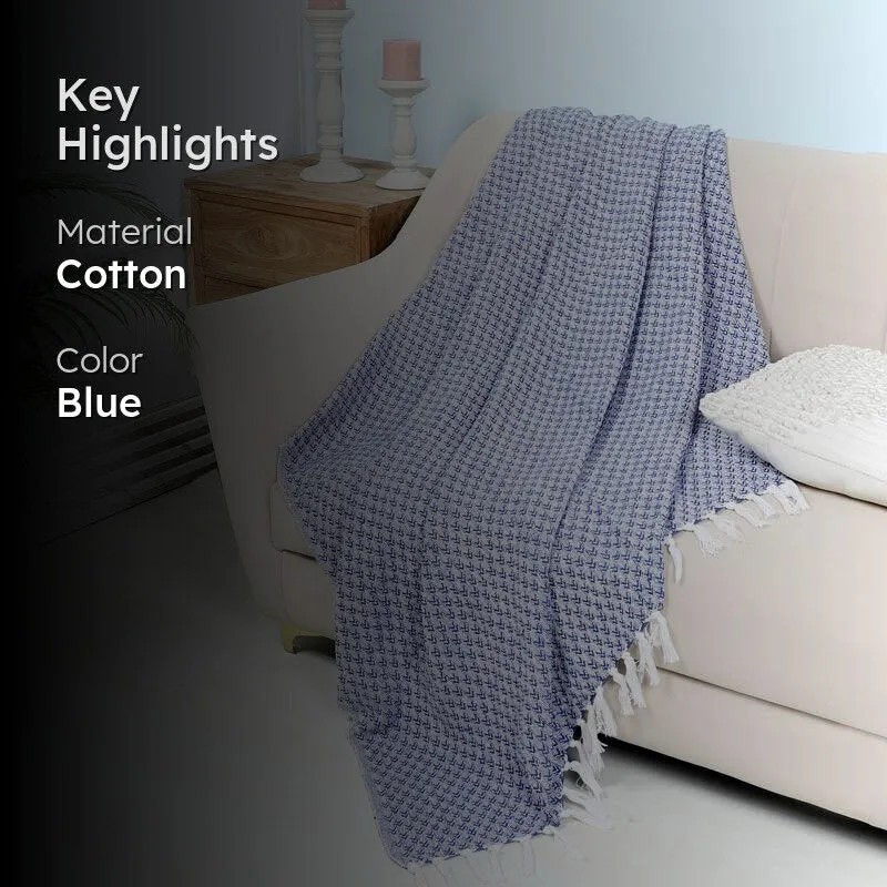 Azira Cotton Throw - Royal Blue media 2