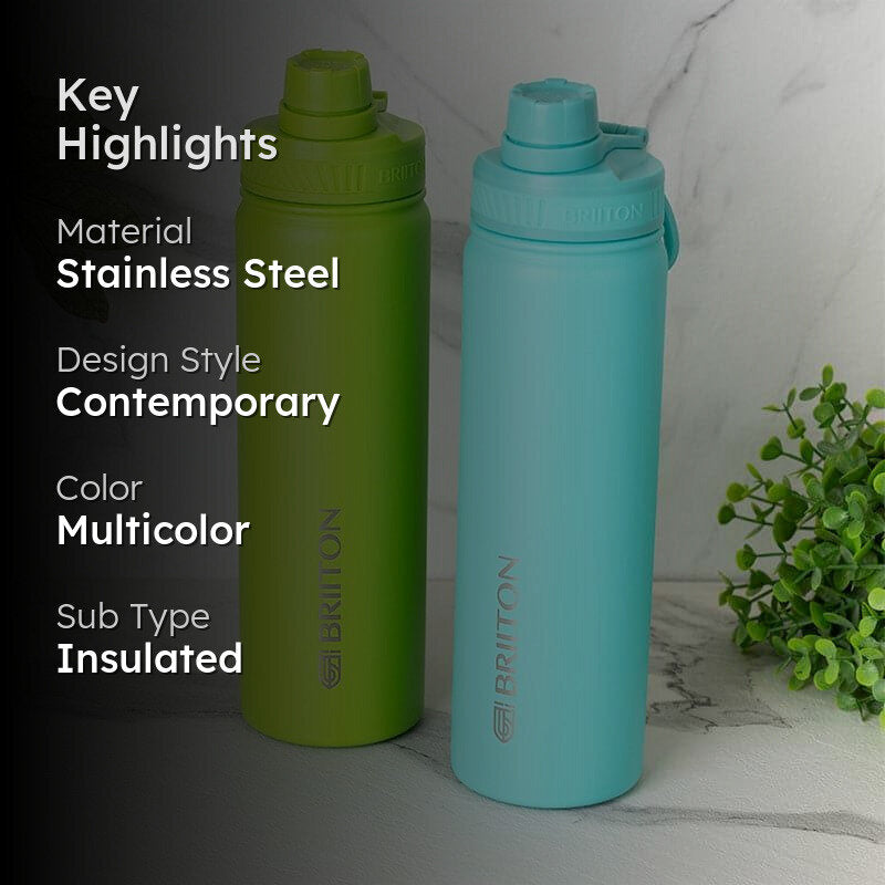 Sip Slay Hot & Cold Thermos Water Bottle (Green & Sky Blue, 750 mL Each) - Set Of Two media 2
