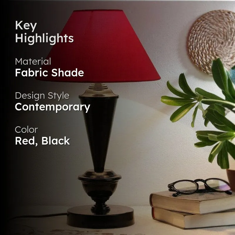 Rosa Facy Fabric Table Lamp - Red,Black media 2