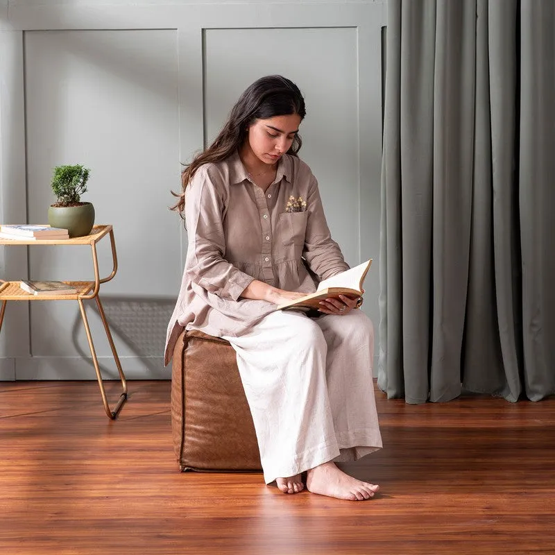 Linear Edge Pouffe - Brown media 8