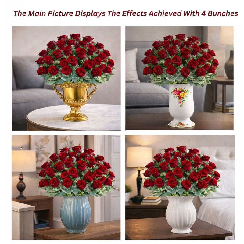 Rosettea Polyester Artificial Flower - Set Of Four media 7