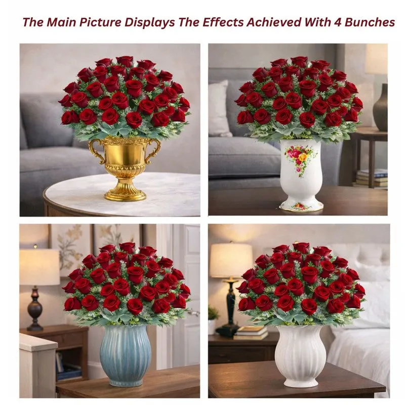 Rosettea Polyester Artificial Flower - Set Of Four media 7
