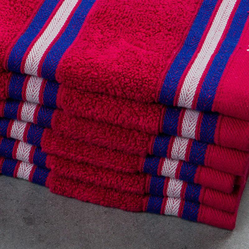 Nautica Dove Dual Down Cotton Hand Towel (Burgundy) - Set Of Six media 5