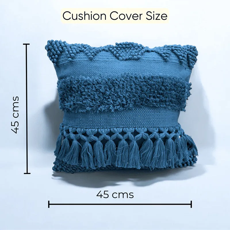 Squish-A-Lot Tufted Cushion Cover (Blue) - Set Of Three media 5