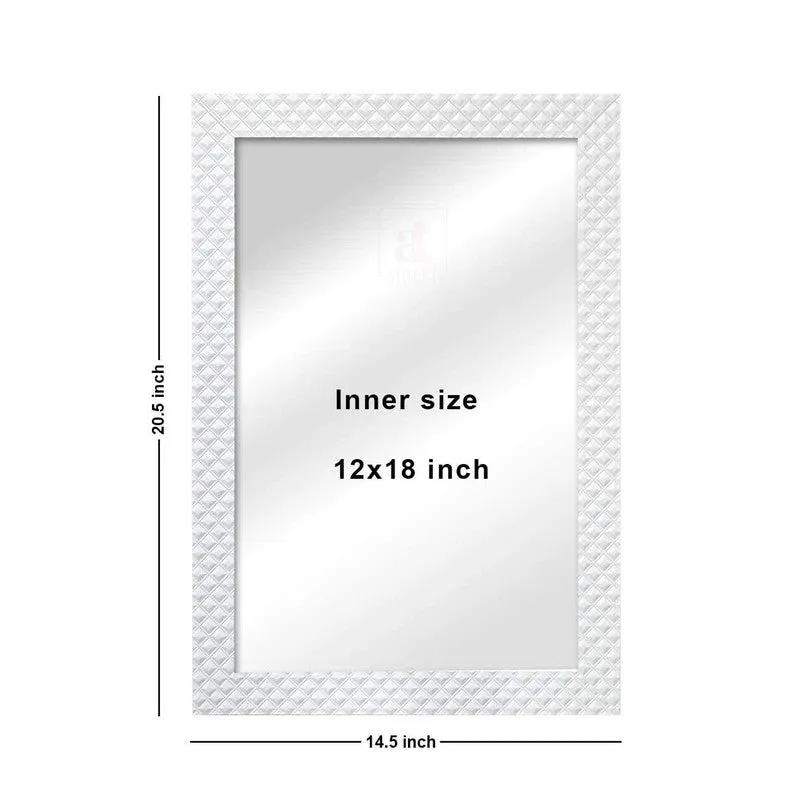 Regalyn Wall Mirror With Wooden Frame - White media 7