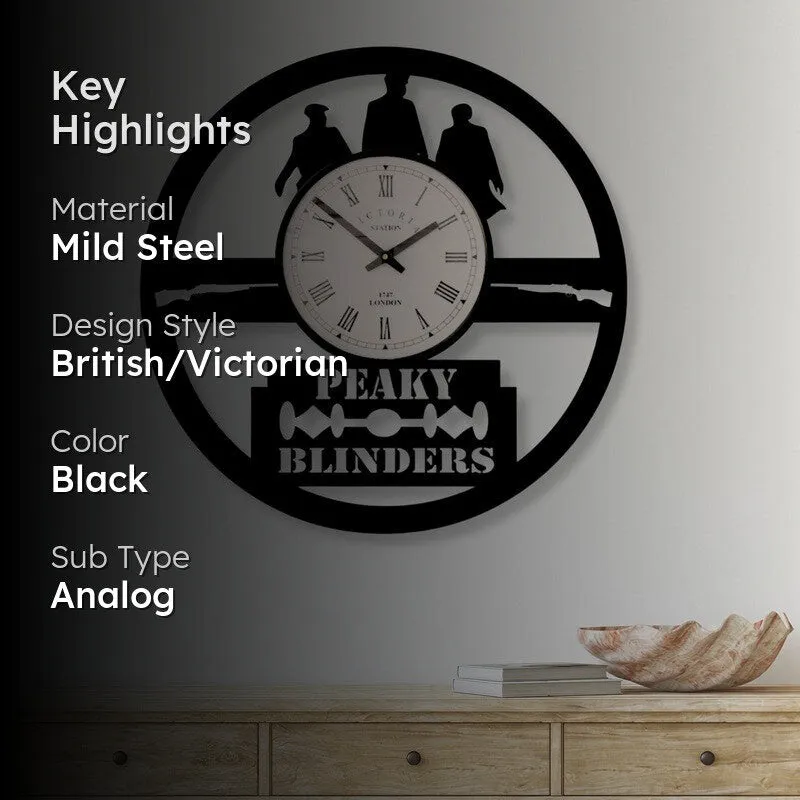 Halo Steel Analog Wall Clock - Black media 2