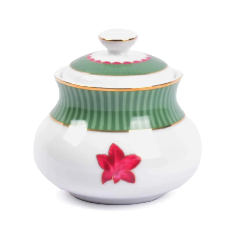 Gilded Mayura 24k Gold Brushed Porcelain Tea Set With Tea Pot - Seventeen Piece Set media 10