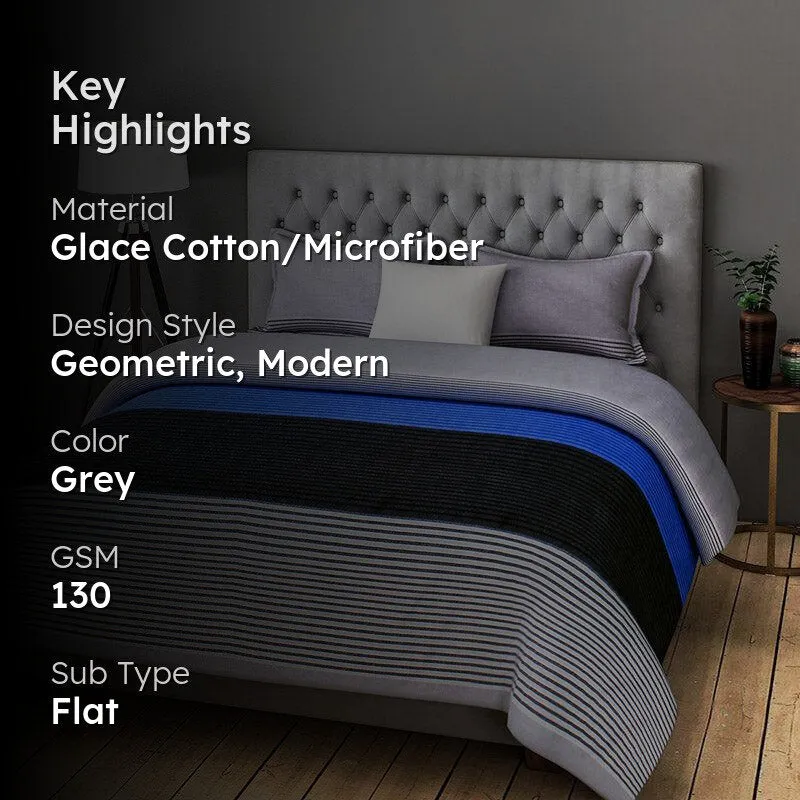 Stripe Wonder Printed Microfiber Bedsheet Old - 130 GSM media 2