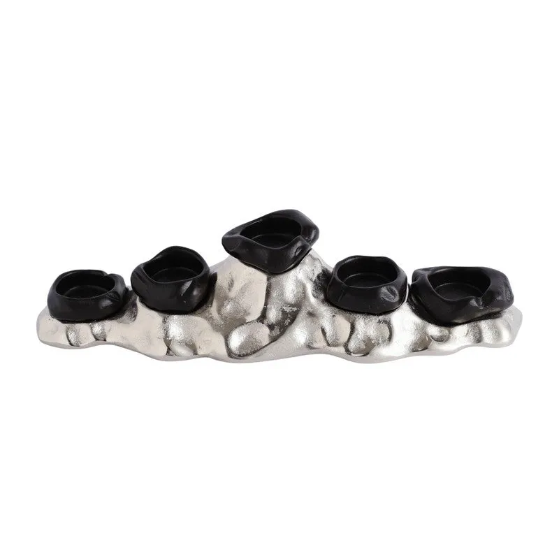 Modern Floral Candle Holder - Black media 8