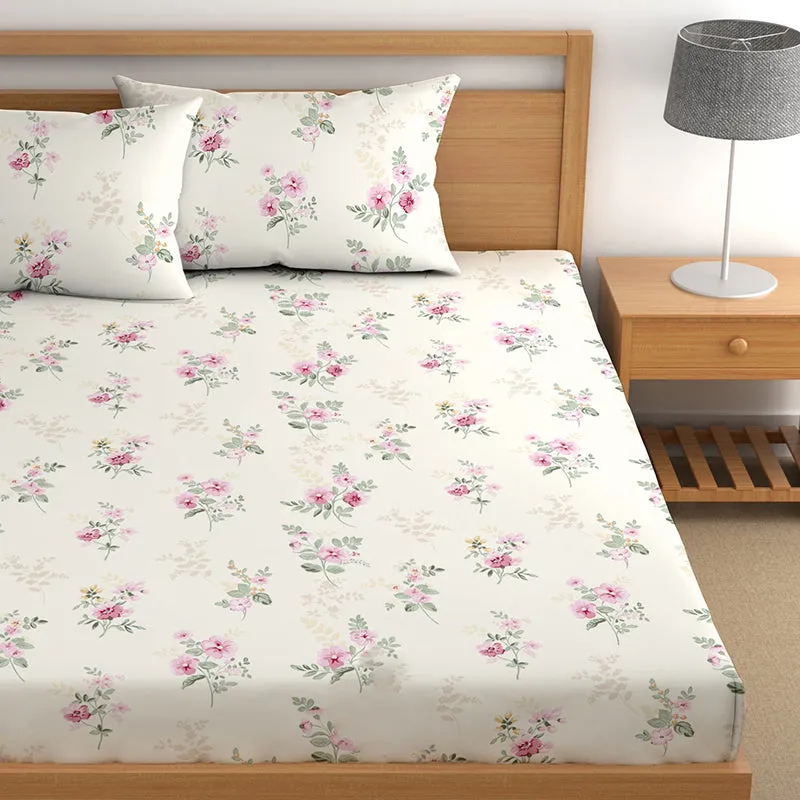 Misty Flora II Microfiber Bedsheet (Grey) - 150 GSM media 3