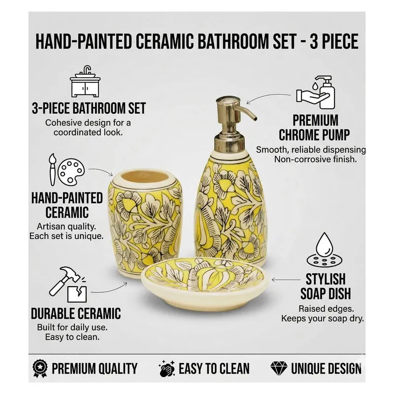 Bloom Bath Ceramic Bathroom Set - Three Piece Set media 5