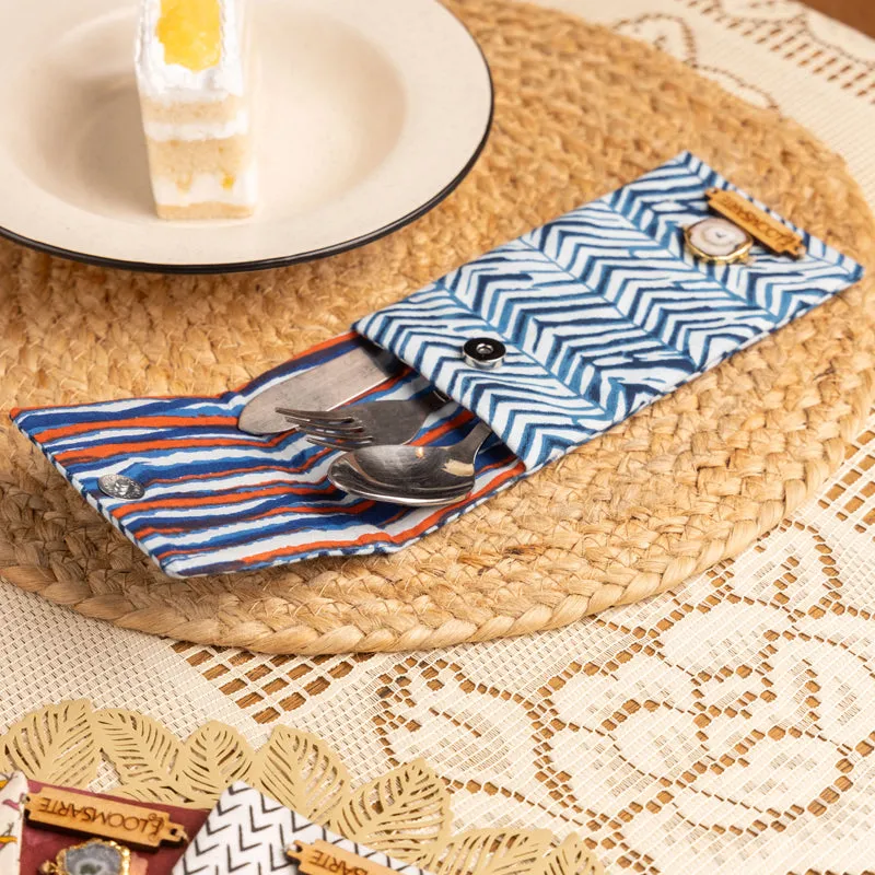 Azure Chevron Multiutility Fabric Pouch media 3