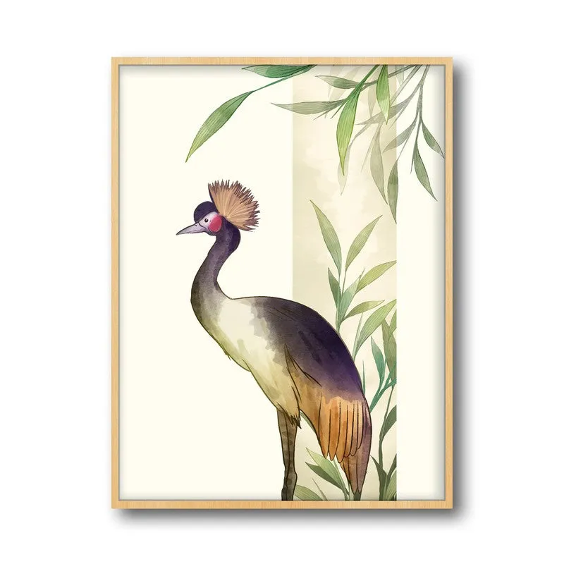 Tranquil Perch Botanical Archival Paper Wall Art - Natural Brown Frame media 5