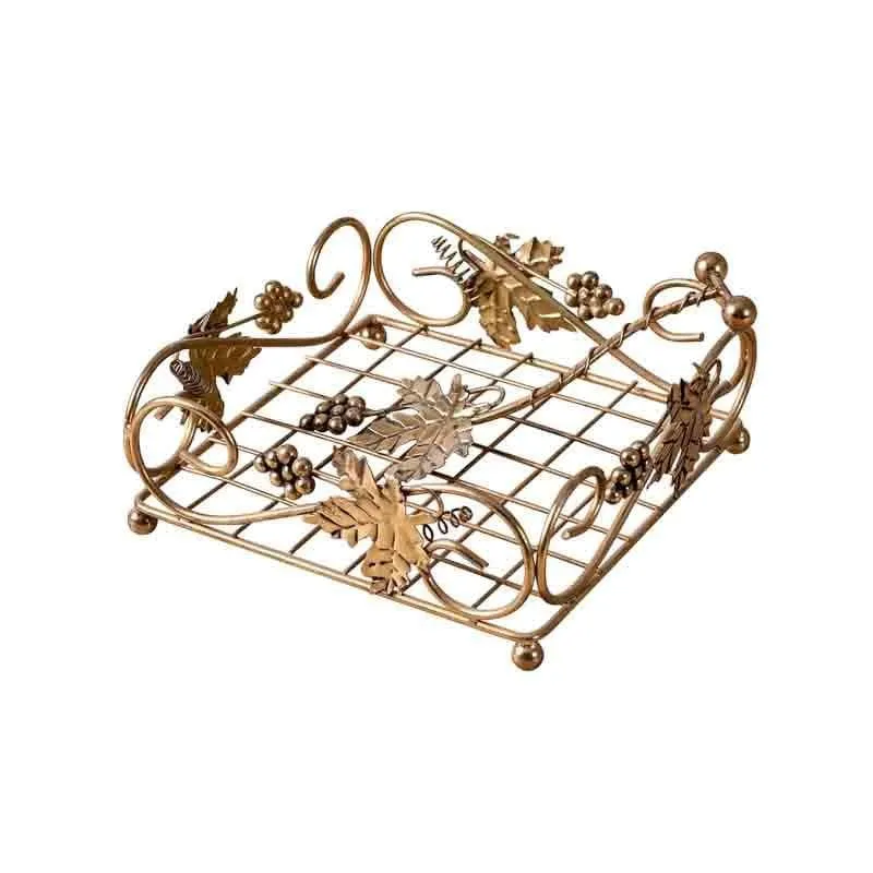 Elegant Gold Leaf Stainless Steel Tissue Holder media 4