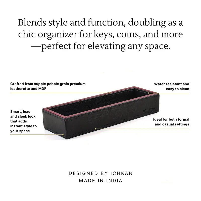 Tisca Faux Leather Cutlery Tray - Black media 3