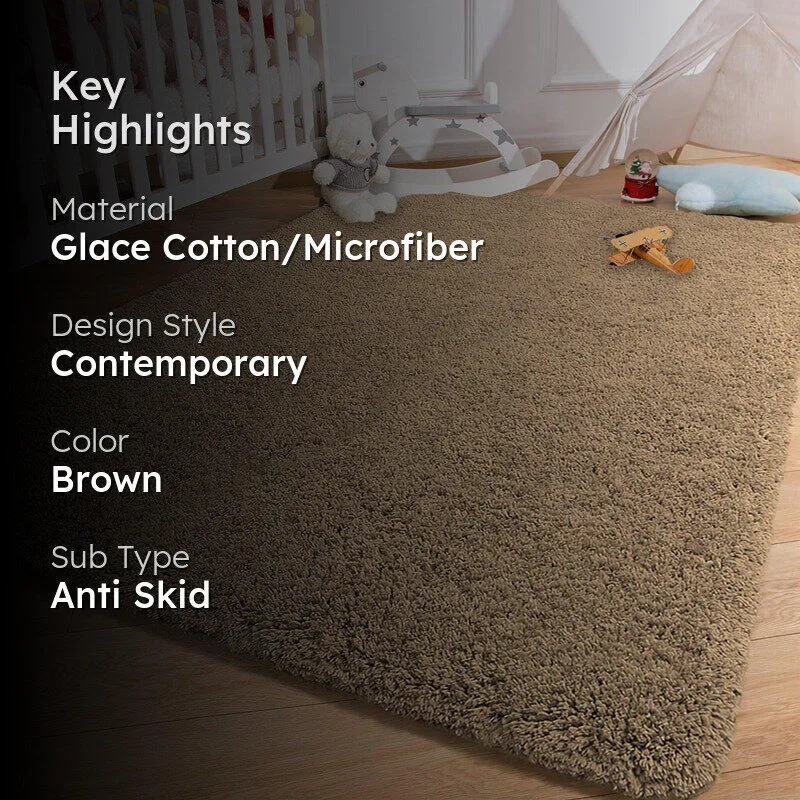 Vegas Luxe Micro Fiber Area Rug - Brown media 2
