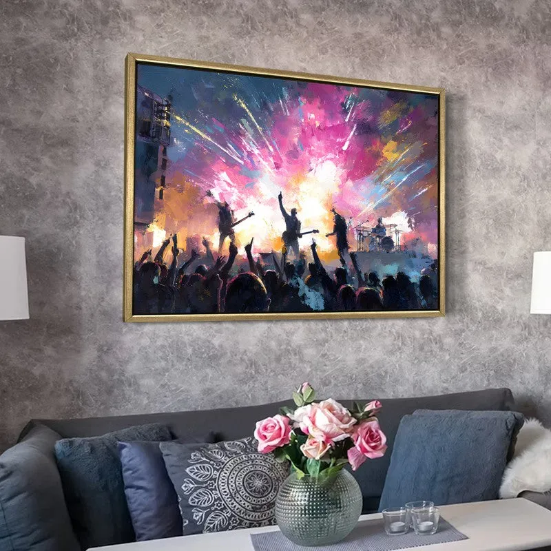 Firework Symphony Canvas Wall Painting With Frame media 6