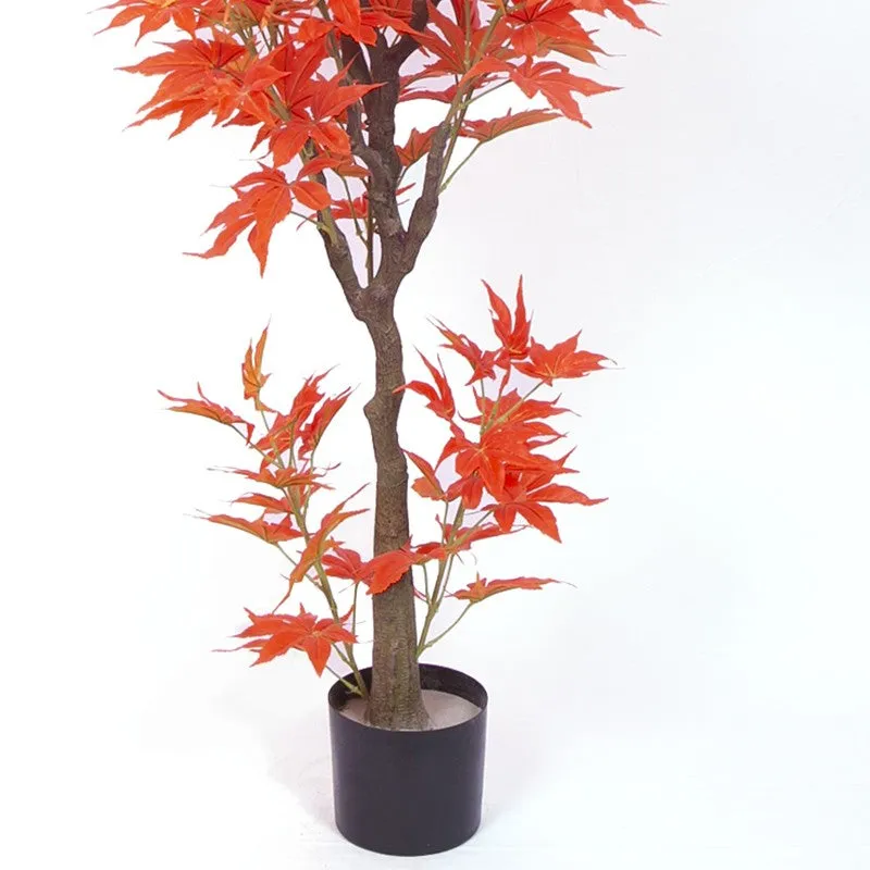 Scarlet Canopy Artificial Maple Tree With Black Plastic Pot media 7