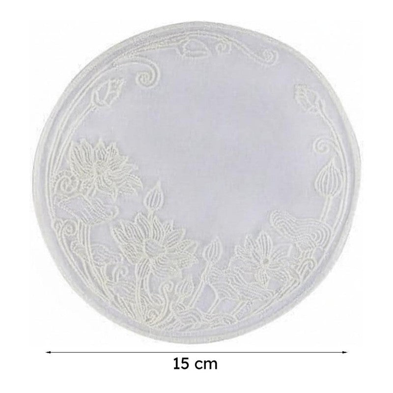 Embroidered Lotus Love Doily - Set Of Two media 5