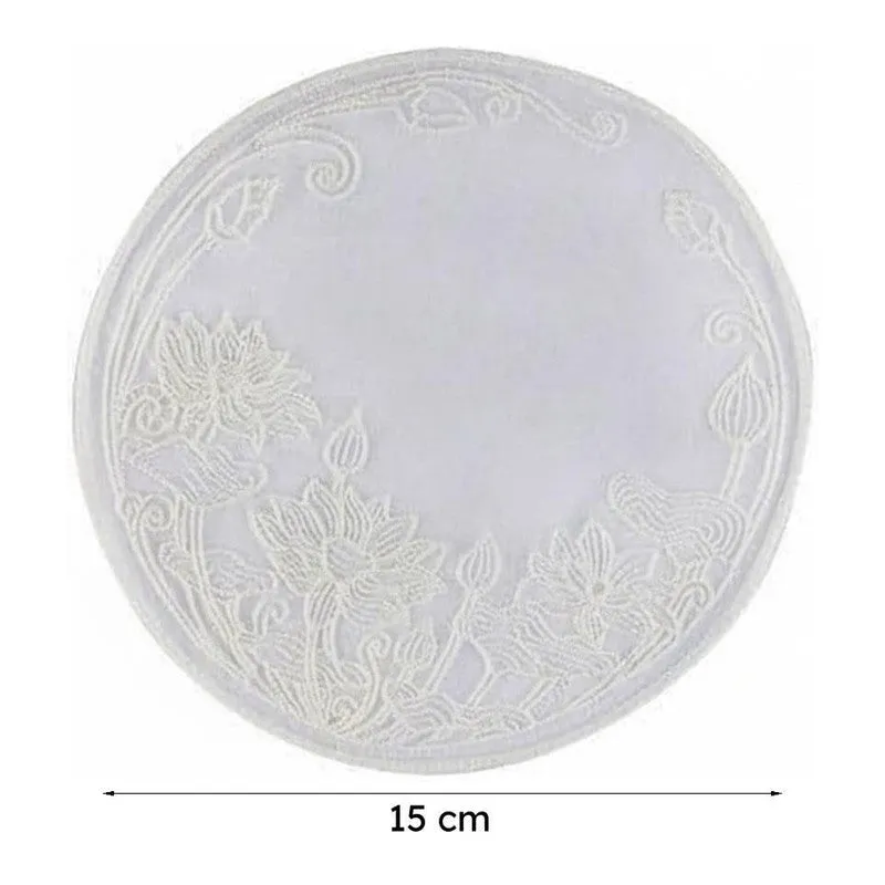 Embroidered Lotus Love Doily - Set Of Two media 5