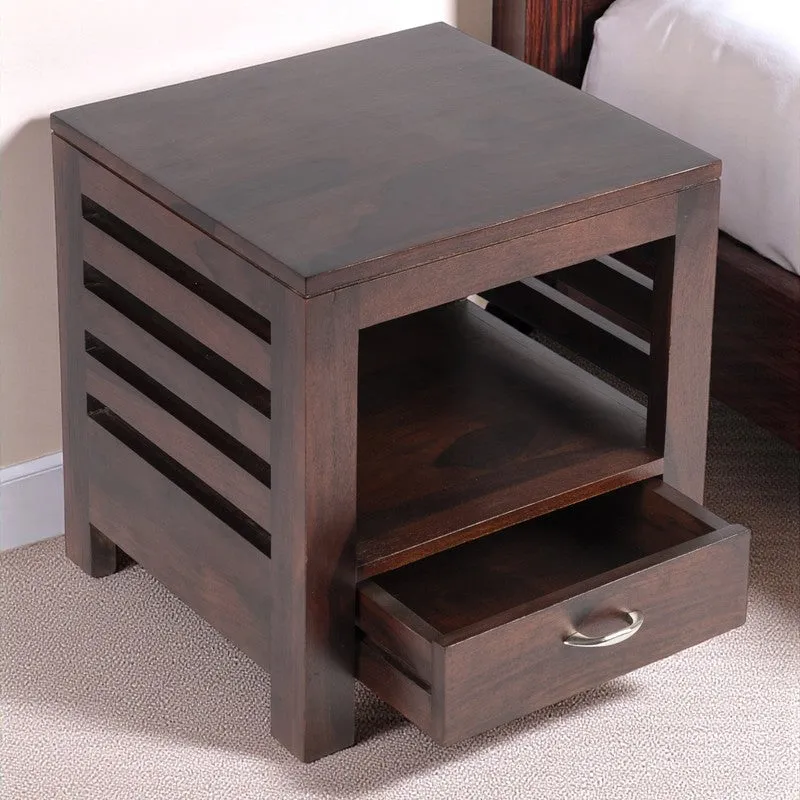 Sverix Sheesham Wooden Side & Bedside Table - Dark Brown media 3