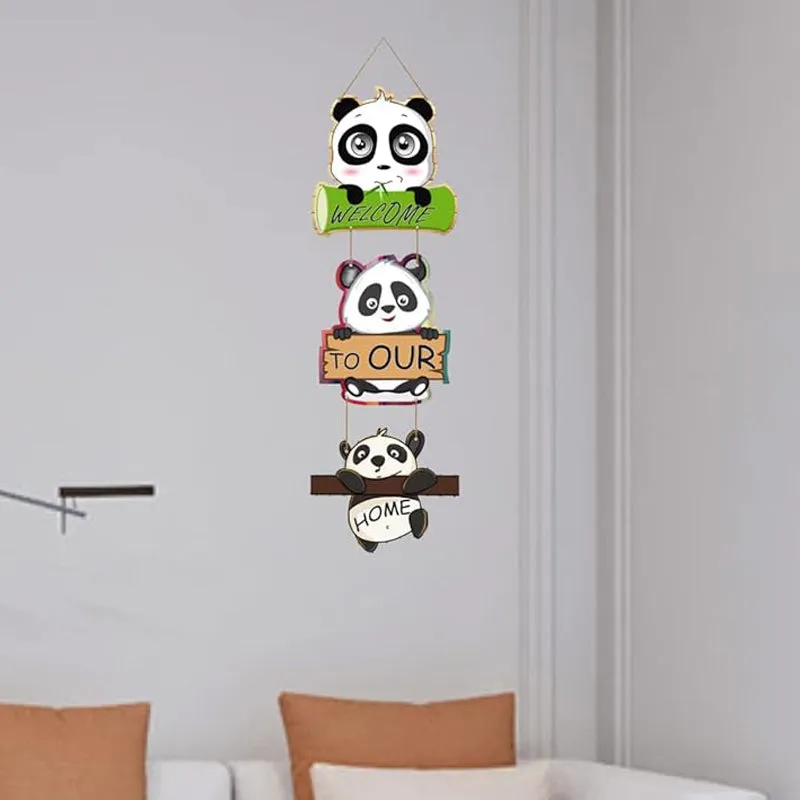Panda Welcome Polyester & MDF Wall Hanging media 5